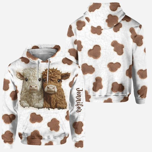 Joycorners Adorable Highland Cows - Personalized Hoodie and Leggings LM2811