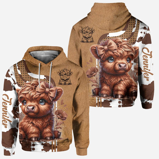 Joycorners Personalized Sweetie - Highland Cow Hoodie and Leggings LM2811