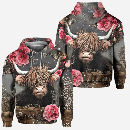 Joycorners Love Highland Cows - Personalized Hoodie and Leggings 1 LM2811