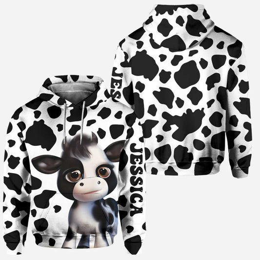 Joycorners Personalized Moody Baby Cow - Highland Cow Hoodie and Leggings LM2811