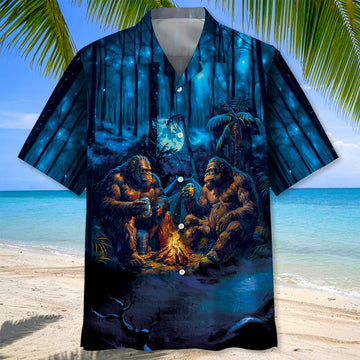 Joycorners Camping Bigfoot Crazy Friend Hawaiian Shirt