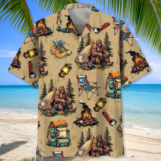 Joycorners Bigfoot Camping Vintage Hawaiian Shirt