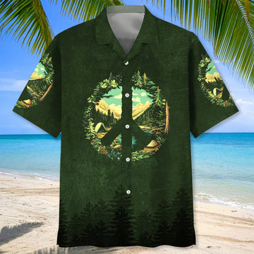 Joycorners Camp Life Peace Sign Hawaiian Shirt