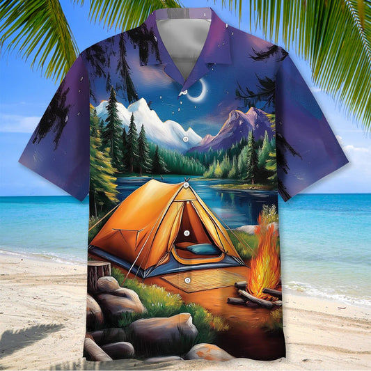 Joycorners Campfire Vintage Art Hawaiian Shirt