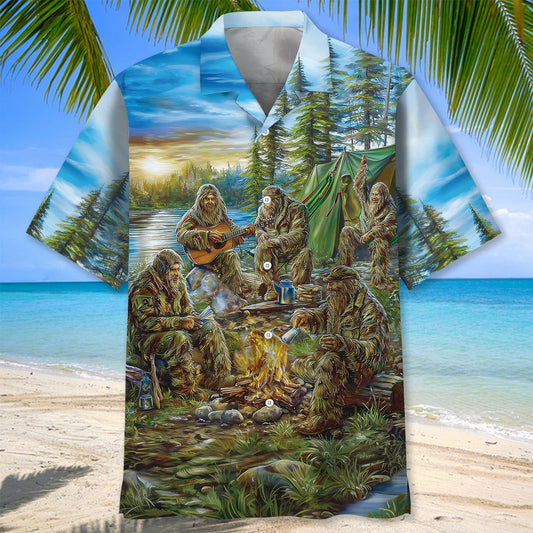 Joycorners Camping In The Wild Vintage Art Hawaiian Shirt