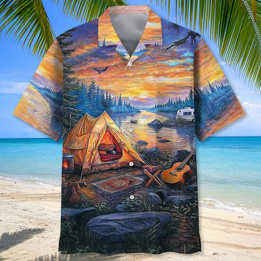 Joycorners Vintage Camper Art Hawaiian Shirt