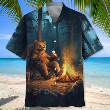 Joycorners Bear I Don't Always Drink When I'm Camping Hawaiian Shirt