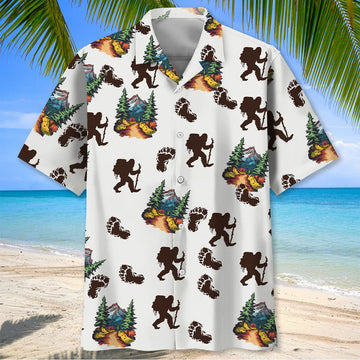 Joycorners Bigfoot Hiking Footprint Hawaiian Shirt