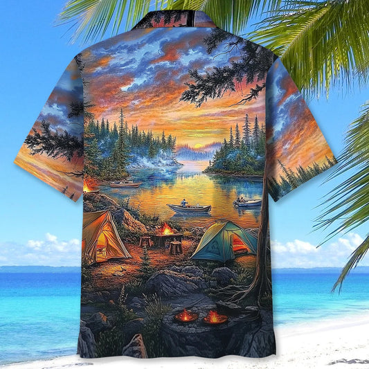 Joycorners Campfire Vintage Painting Hawaiian Shirt