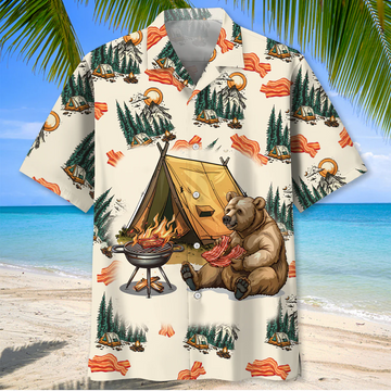 Joycorners If It Involves Camping & Bacon Count Me In Hawaiian Shirt