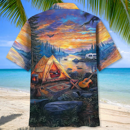 Joycorners Vintage Camper Art Hawaiian Shirt