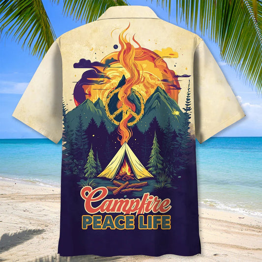 Joycorners Campfire Peace Life Vintage Hawaiian Shirt