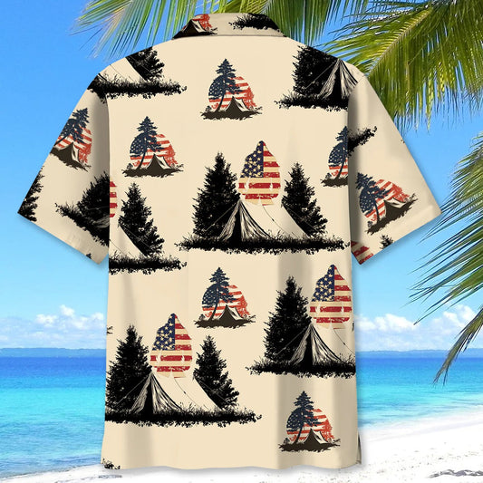Joycorners Bigfoot Camping USA Vintage Hawaiian Shirt