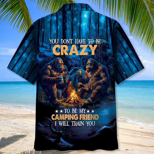 Joycorners Camping Bigfoot Crazy Friend Hawaiian Shirt