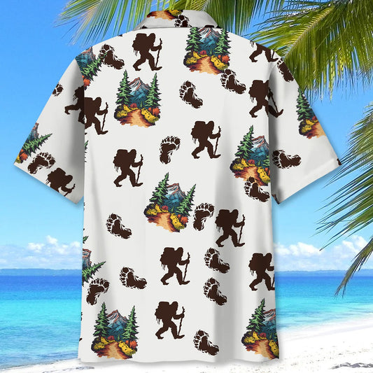 Joycorners Bigfoot Hiking Footprint Hawaiian Shirt