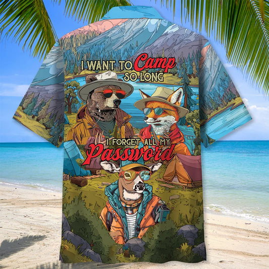 Joycorners I Want To Camp So Long I Forget All Of My Password Hawaiian Shirt