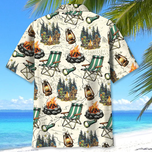 Joycorners Alien And Bigfoot Camping Hawaiian Shirt