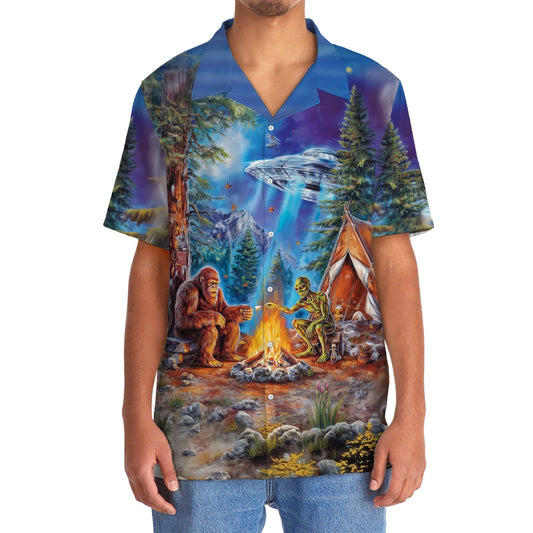 Joycorners Bigfoot Alien Camping Night Hawaiian Shirt