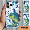 Joycorners Fishing Star Camo Water Splash Art Personalized Name Phone Case (10 Fish Species)