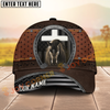 Joycorners Rustic Christian Horse & Cross Western Leather Texture Personalized Name Cap (8 Breeds)