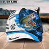 Joycorners Fishing White Blue Lava Sport American Flag Pattern Sport Pattern Personalized Name 3D Cap (11 Breeds)