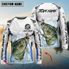 Joycorners Fishing White Black Curve Pattern Design Custom Name & Team Name 3D Shirts (11 Breeds)