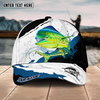 Joycorners Fishing Black White Water Flow Pattern Sport Pattern Personalized Name 3D Cap (11 Breeds)