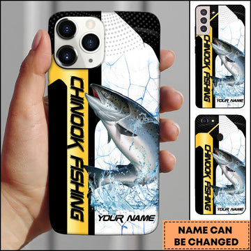 Joycorners Chinook Fishing Phone Case Dynamic Splash Black Blue Contrast Design Personalized Name Phone Case