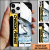 Joycorners Fishing Phone Case Dynamic Splash Black Blue Contrast Design Personalized Name Phone Case (10 Fish Species)
