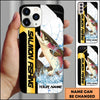 Joycorners Fishing Phone Case Dynamic Splash Black Blue Contrast Design Personalized Name Phone Case (10 Fish Species)