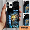 Joycorners Fishing Phone Case Bold Typography Water Action Design Personalized Name Phone Case (10 Fish Species)