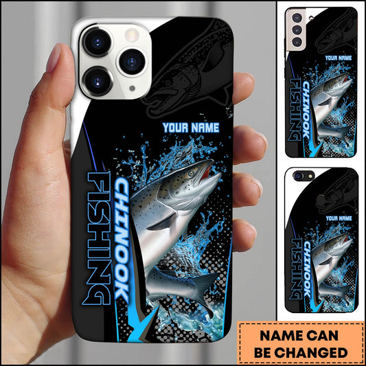 Joycorners Chinook Fishing Phone Case Bold Typography Water Action Design Personalized Name Phone Case