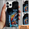 Joycorners Fishing Phone Case Bold Typography Water Action Design Personalized Name Phone Case (10 Fish Species)