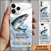 Joycorners Fishing Phone Case Realistic Jumping Fish Water Burst Premium Art Personalized Name Phone Case (10 Fish Species)