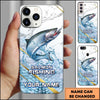 Joycorners Fishing Phone Case Realistic Jumping Fish Water Burst Premium Art Personalized Name Phone Case (10 Fish Species)