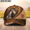 Joycorners Desert Sunset Horse Leather Style Personalized Name Cap (9 Breeds)