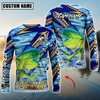 Joycorners Fishing Yellow Blue Lightning Pattern Design Custom Name & Team Name 3D Shirts (11 Breeds)