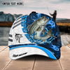 Joycorners Fishing White Blue Lava Sport American Flag Pattern Sport Pattern Personalized Name 3D Cap (11 Breeds)