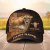 Joycorners Leather Pattern Personalized Name & Farm Name Cattle Cap (10 Breeds)