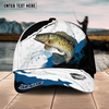 Joycorners Fishing Black White Water Flow Pattern Sport Pattern Personalized Name 3D Cap (11 Breeds)