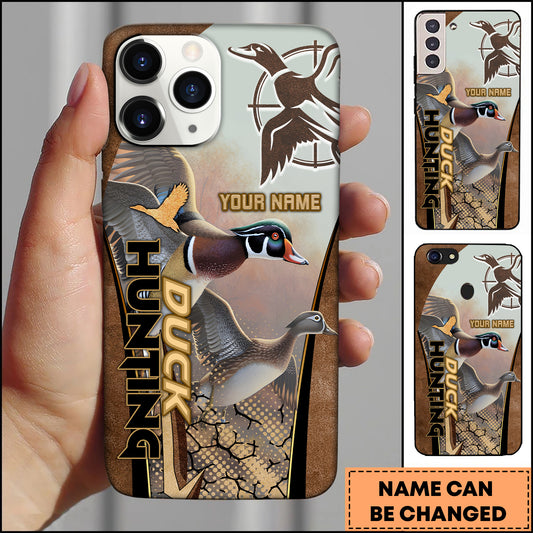 Joycorners Hunting Phone Case Duck Hunting Target Logo Vintage Leather Art Personalized Name Phone Case
