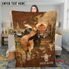 Joycorners Cow Blanket Farm Rustic Leather Western Art Personalized Name 3D Blanket (10 Breeds)