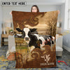 Joycorners Cow Blanket Farm Rustic Leather Western Art Personalized Name 3D Blanket (10 Breeds)