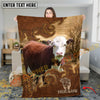 Joycorners Cow Blanket Farm Rustic Leather Western Art Personalized Name 3D Blanket (10 Breeds)