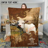 Joycorners Cow Blanket Farm Rustic Leather Western Art Personalized Name 3D Blanket (10 Breeds)