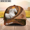 Joycorners Desert Sunset Horse Leather Style Personalized Name Cap (9 Breeds)
