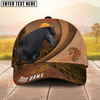 Joycorners Desert Sunset Horse Leather Style Personalized Name Cap (9 Breeds)