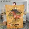 Joycorners Rustic Farm Horse Barn Scene Personalized Name 3D Blanket (8 Breeds)
