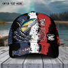 Joycorners Fishing Paint Scratch American Flag Pattern Sport Pattern Personalized Name 3D Cap (11 Breeds)