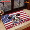 Joycorners Cool Cow Wearing USA Flag Bandana and Sunglasses Patriotic Personalized Name 3D Doormat (8 Breeds)